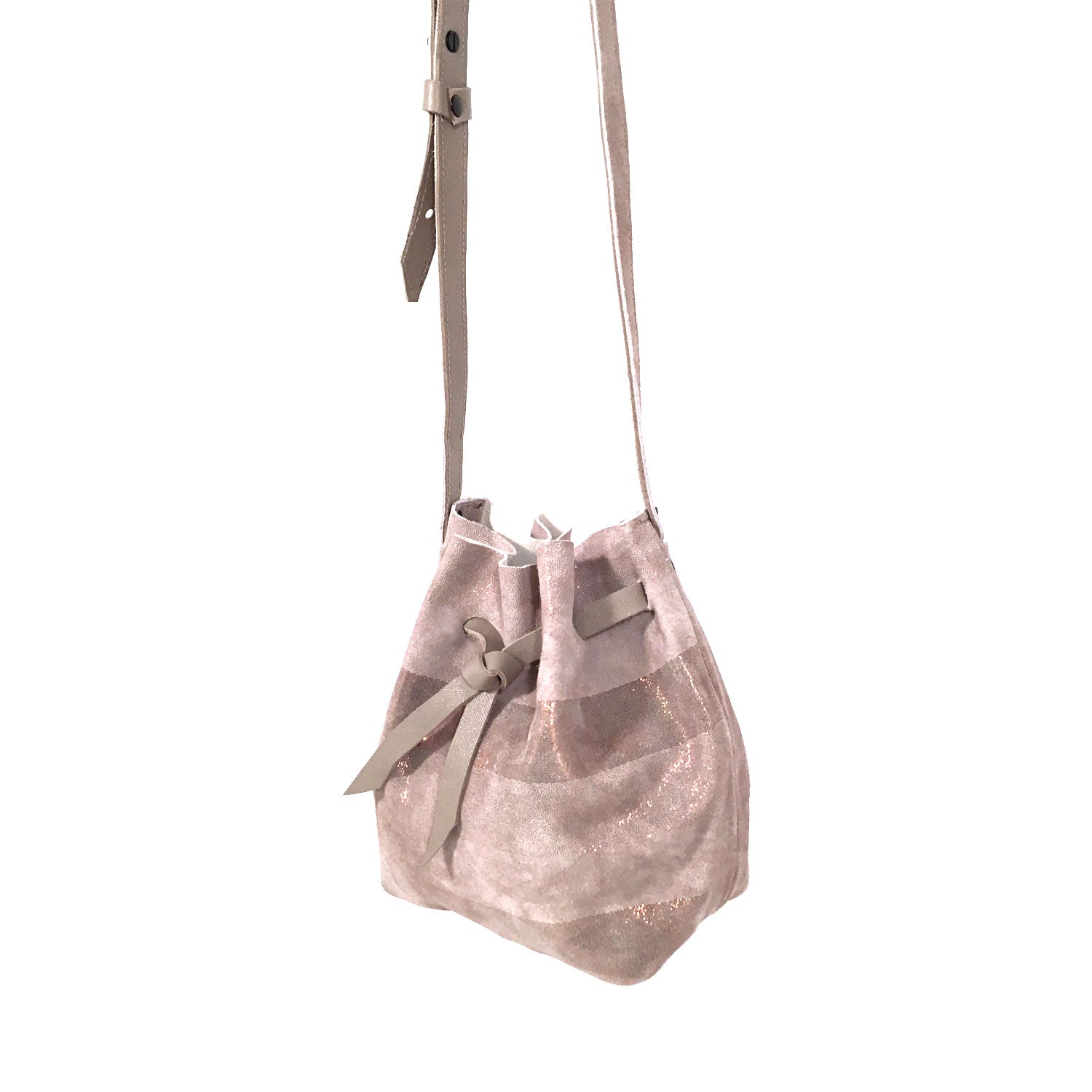 Saint Catello Trap Bucket Bag in Rose Quartz