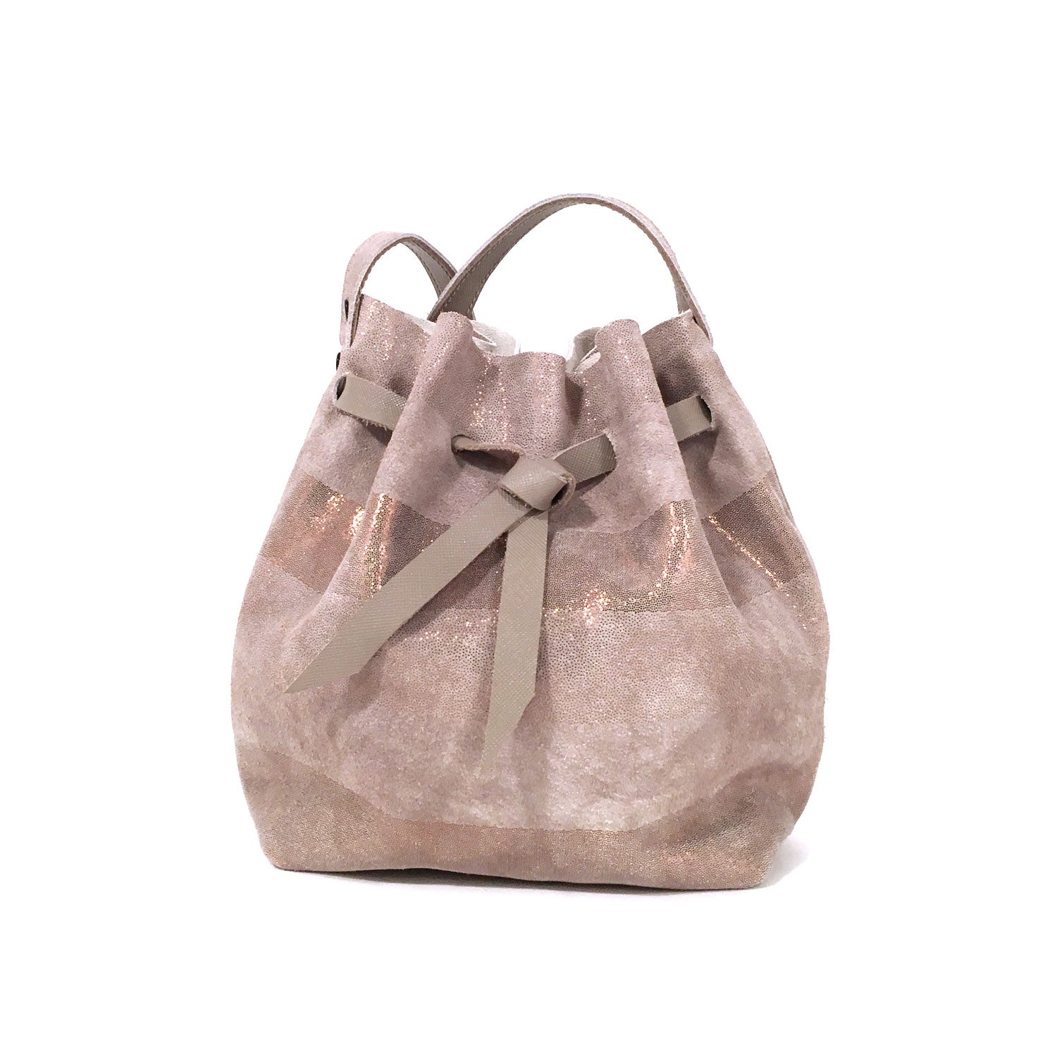Saint Catello Trap Bucket Bag in Rose Quartz