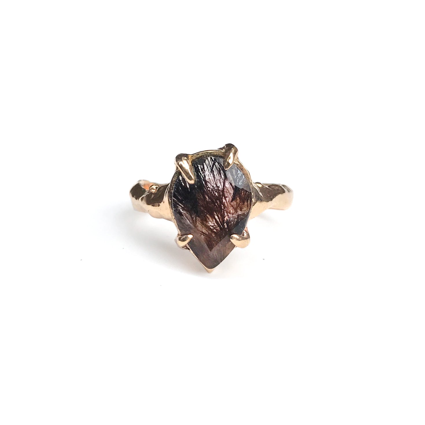 Faceted Super Seven Ring in Gold