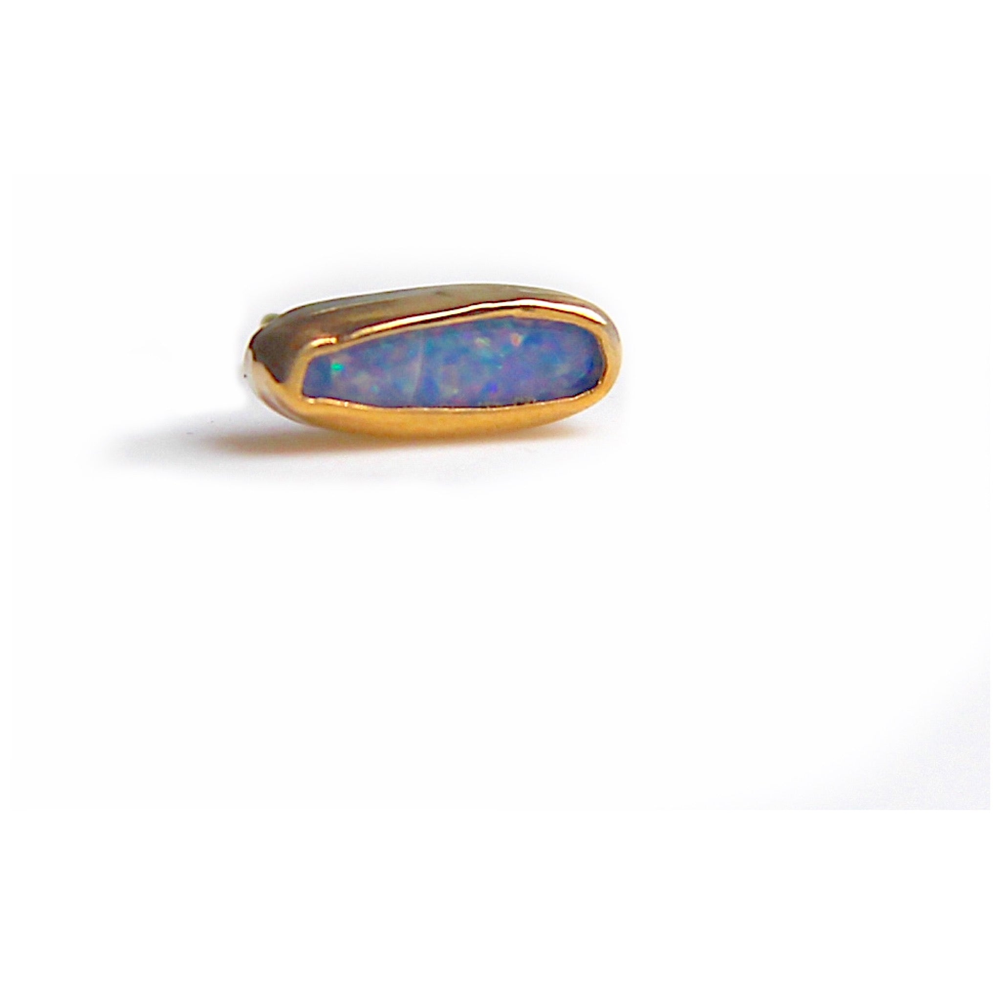 Geometric opal stud earrings