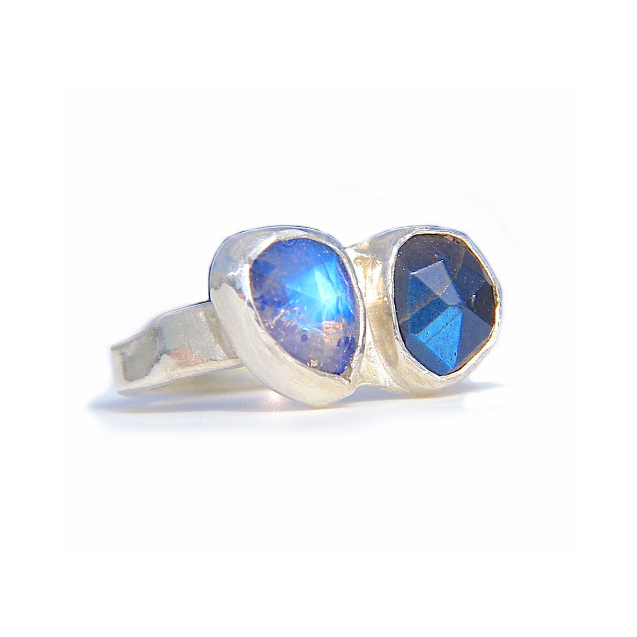 Moonstone and Labradorite Ring