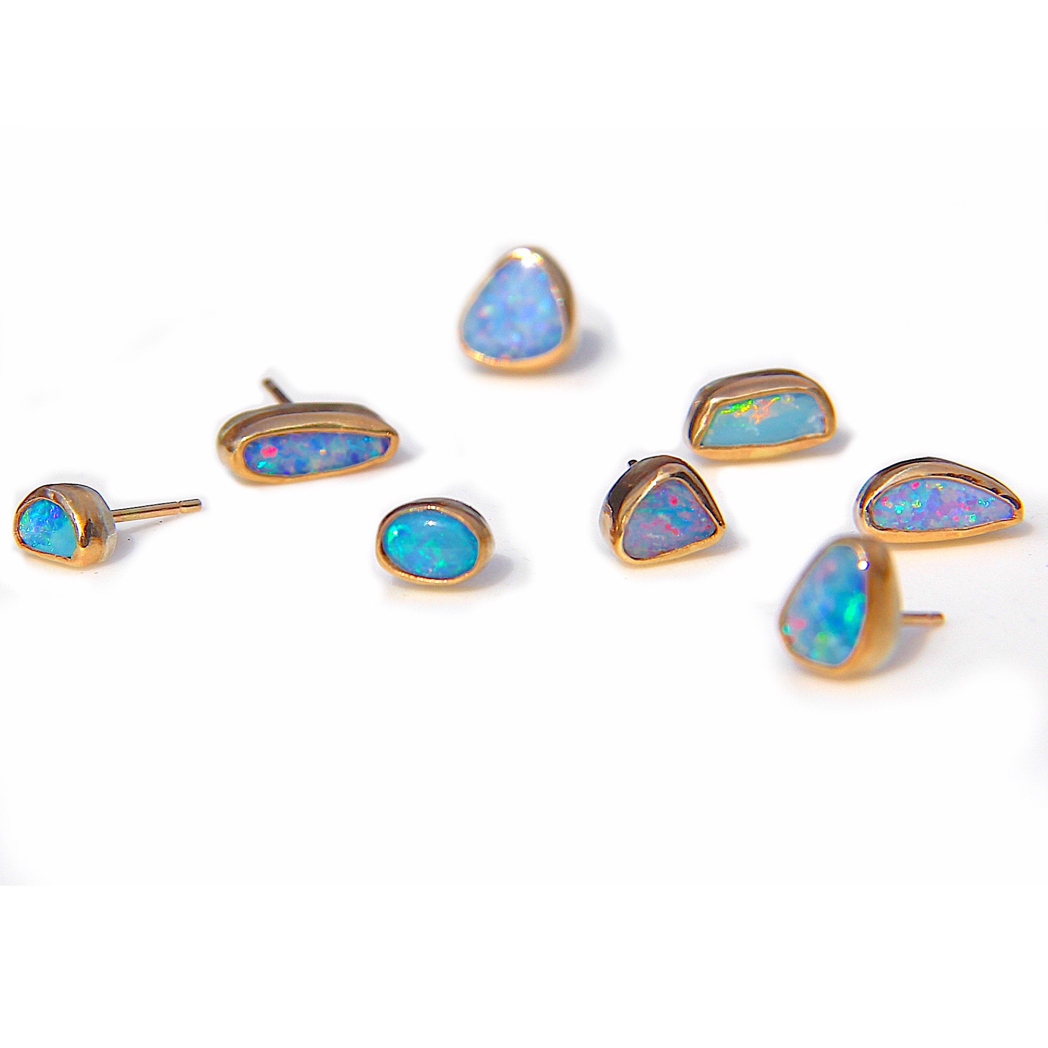 14K gold opal earrings 