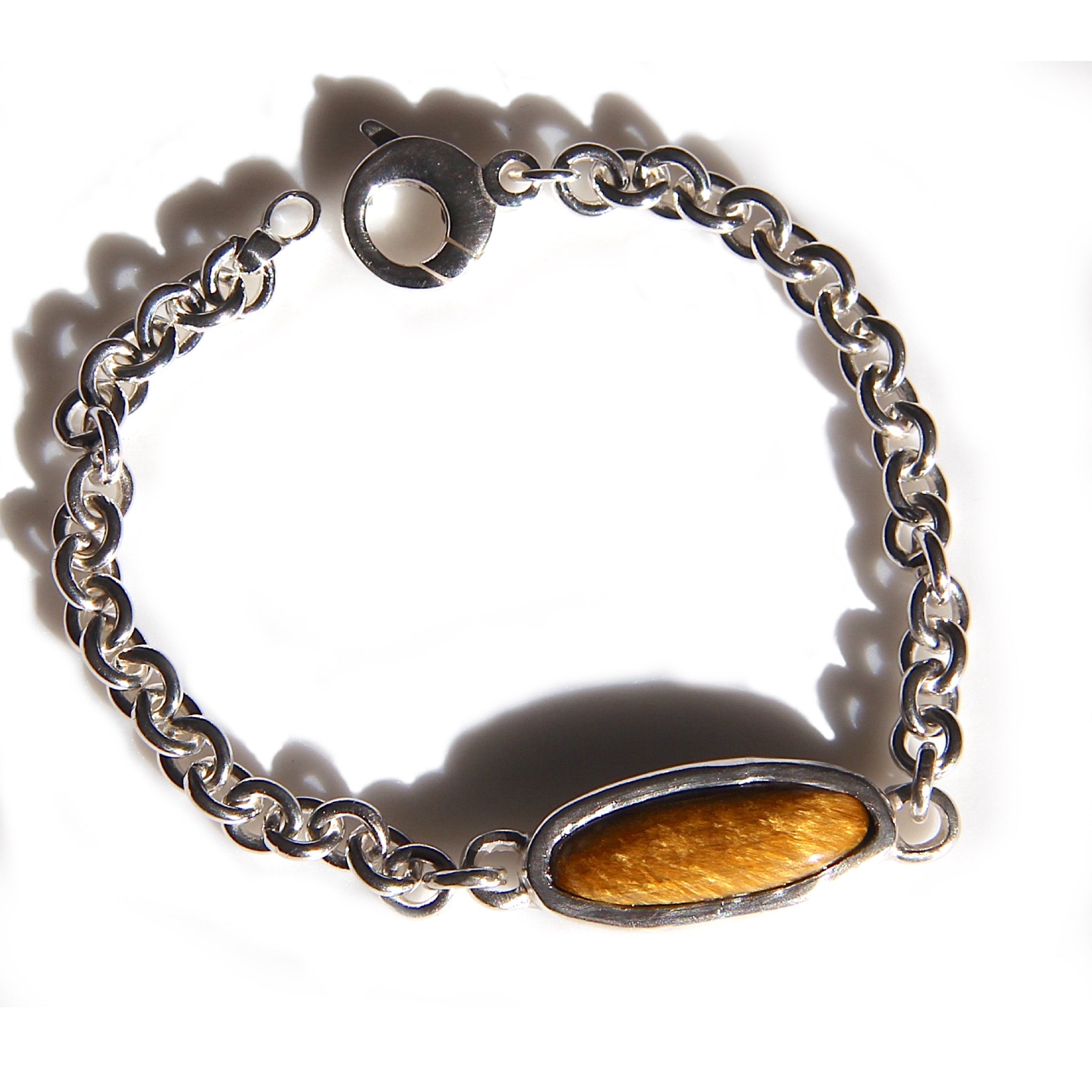 Tiger’s Eye chain link bracelet
