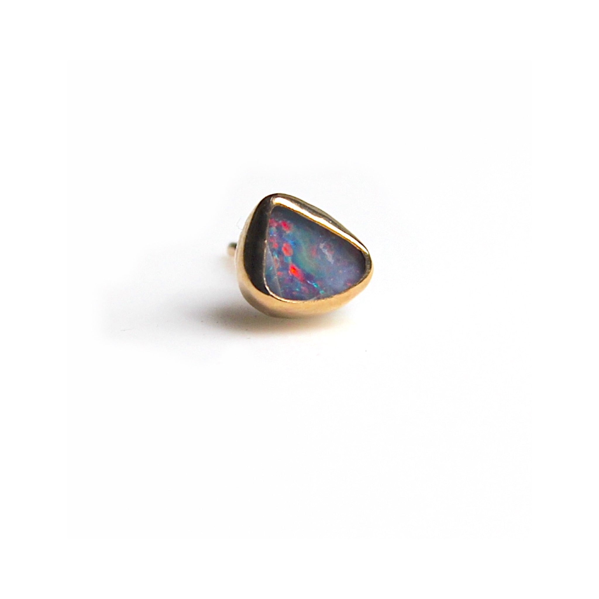 Geometric opal stud earrings