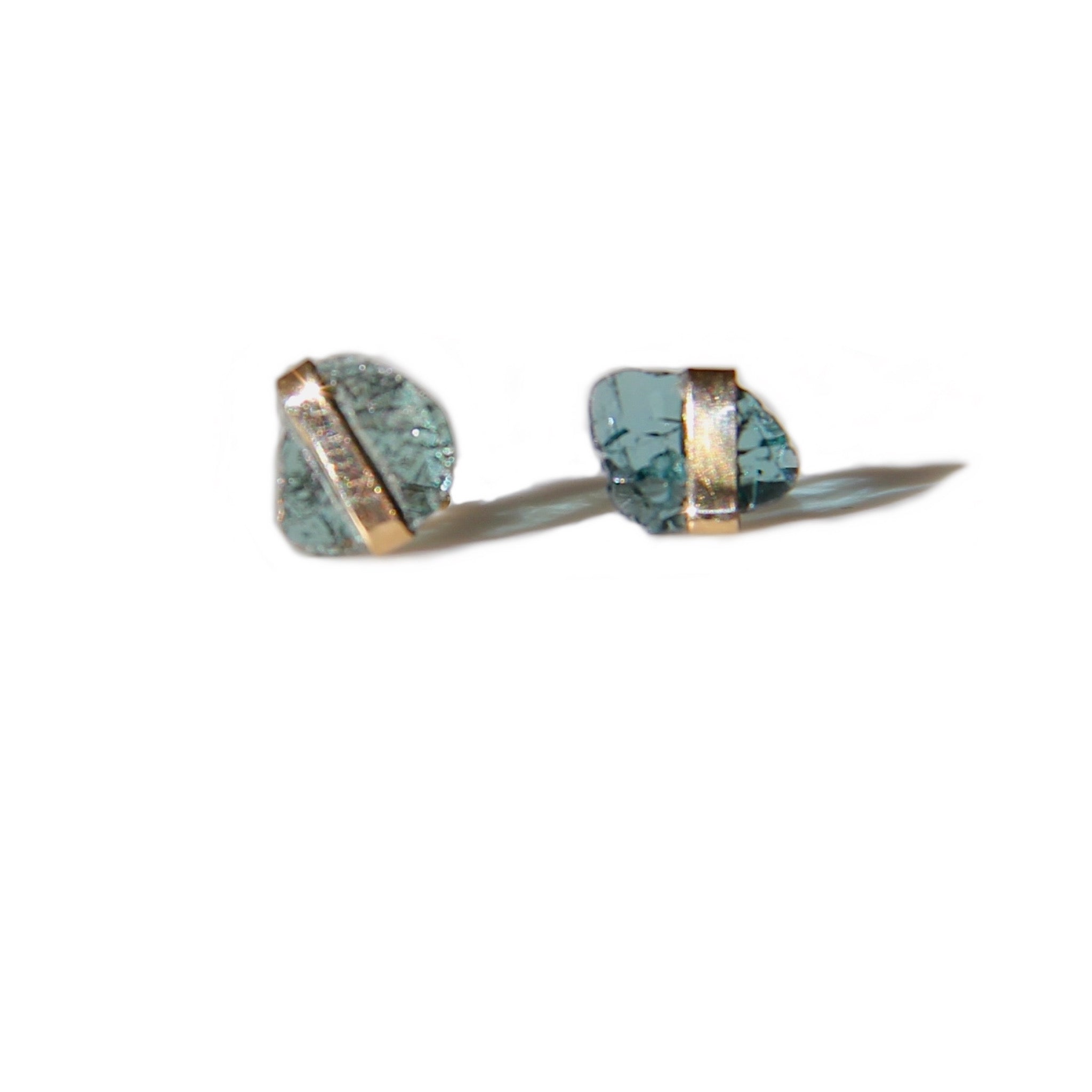 Blue Diamond slice stud earrings