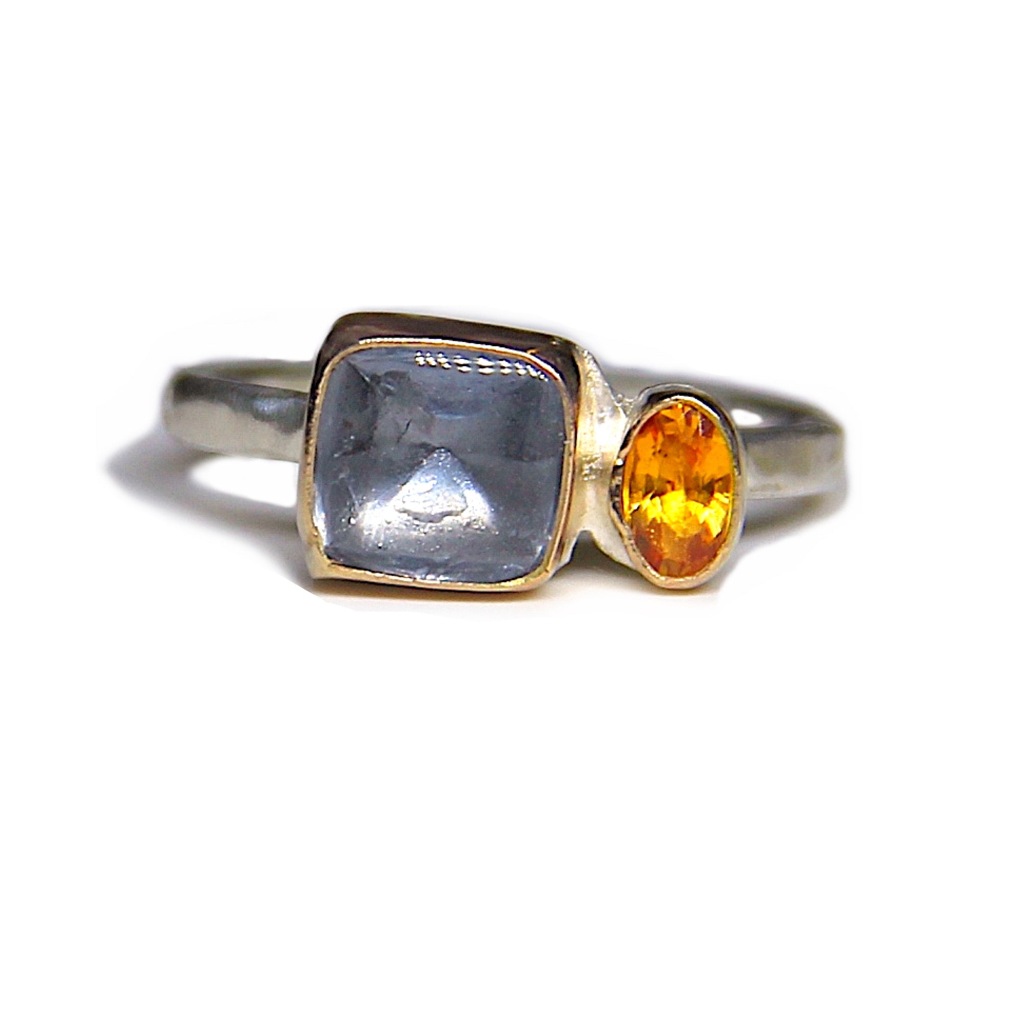 Gray Spinel & Orange Sapphire Ring