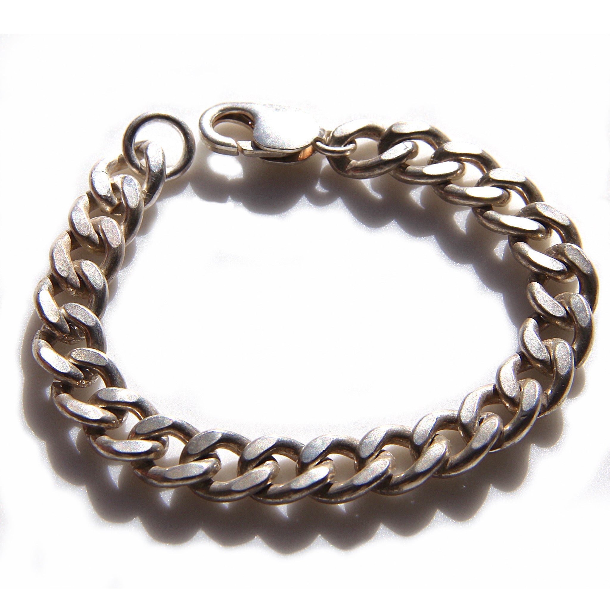 Heavy Weight Silver Curb Chain Bracelet
