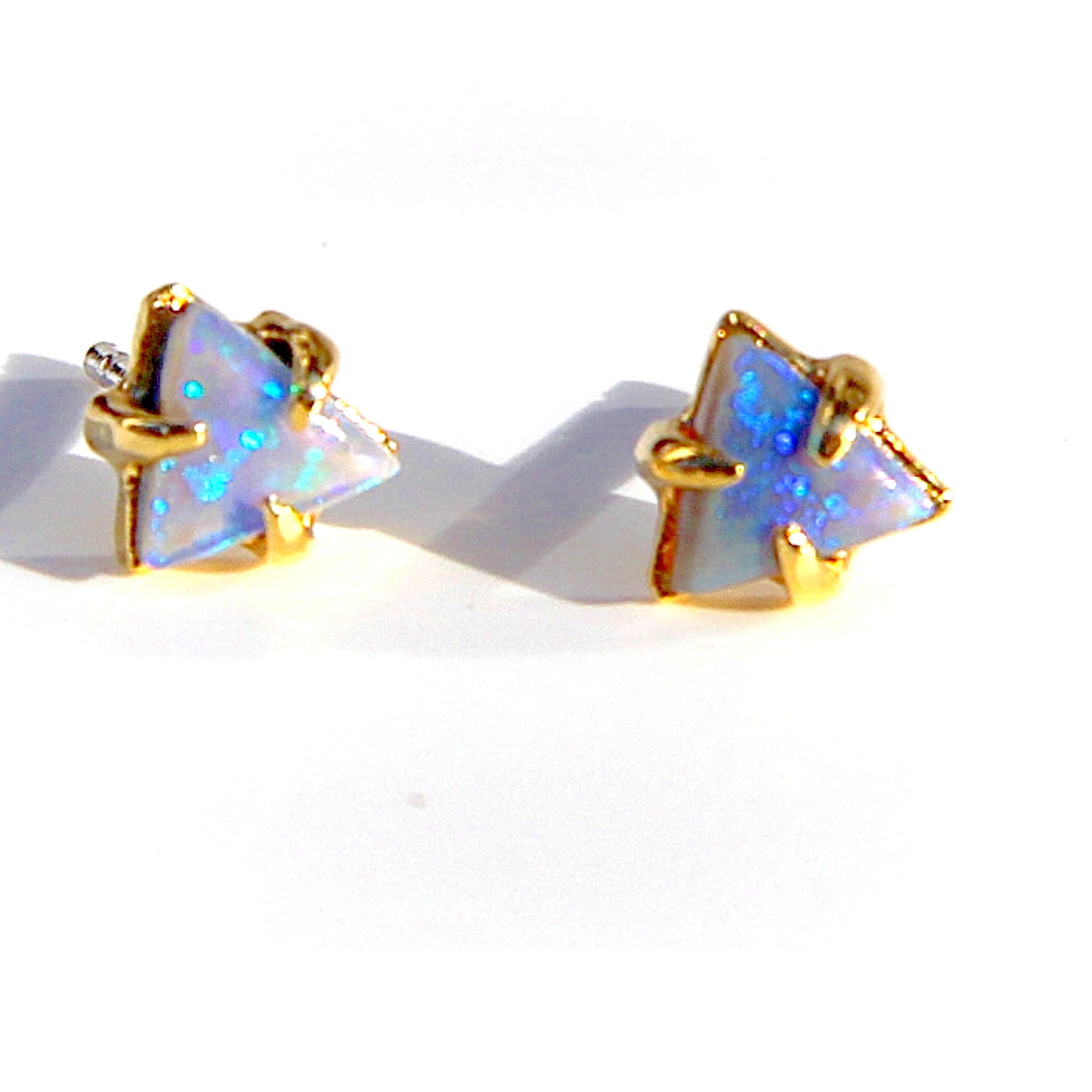 Triangle Opals in Vermeil