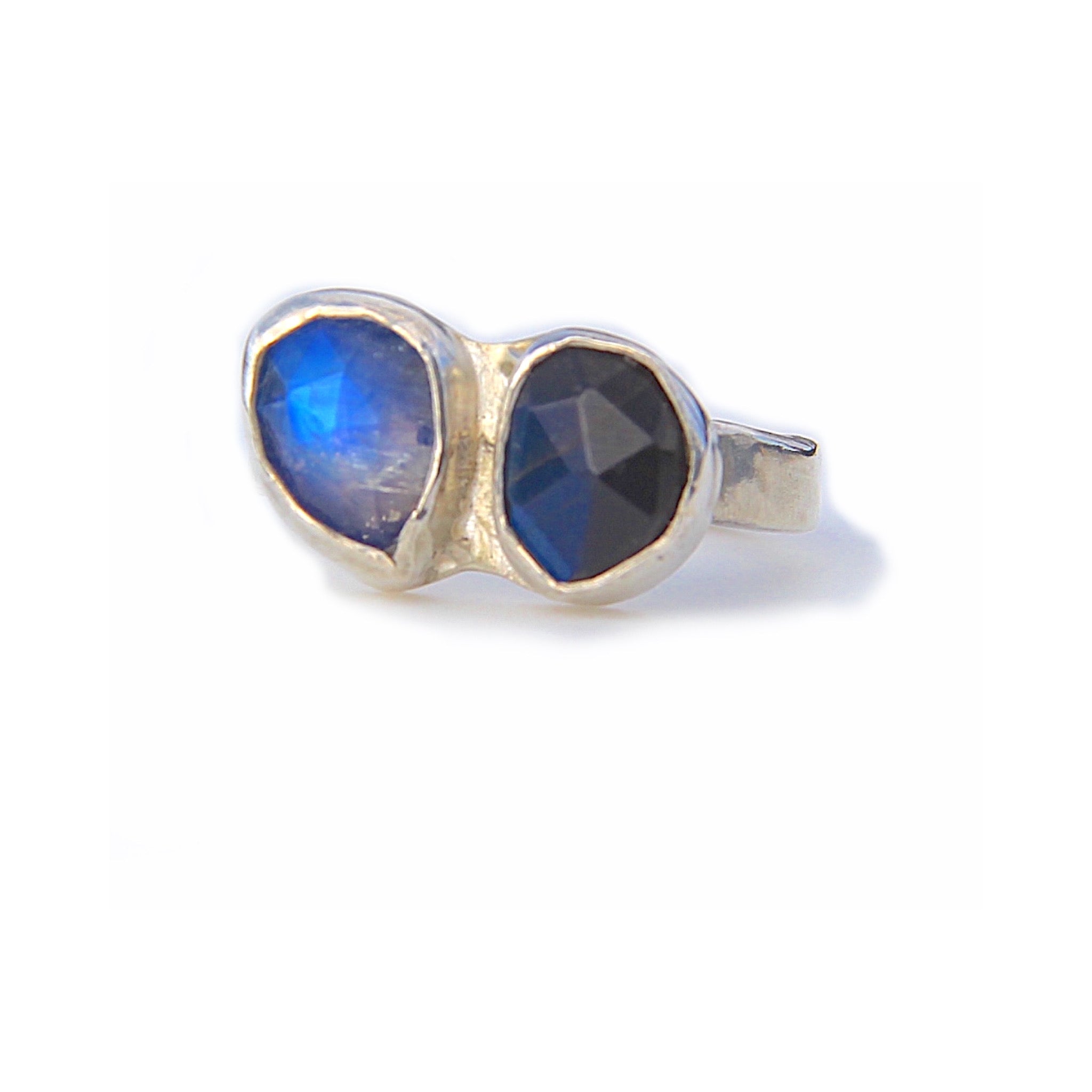Moonstone and Labradorite Ring