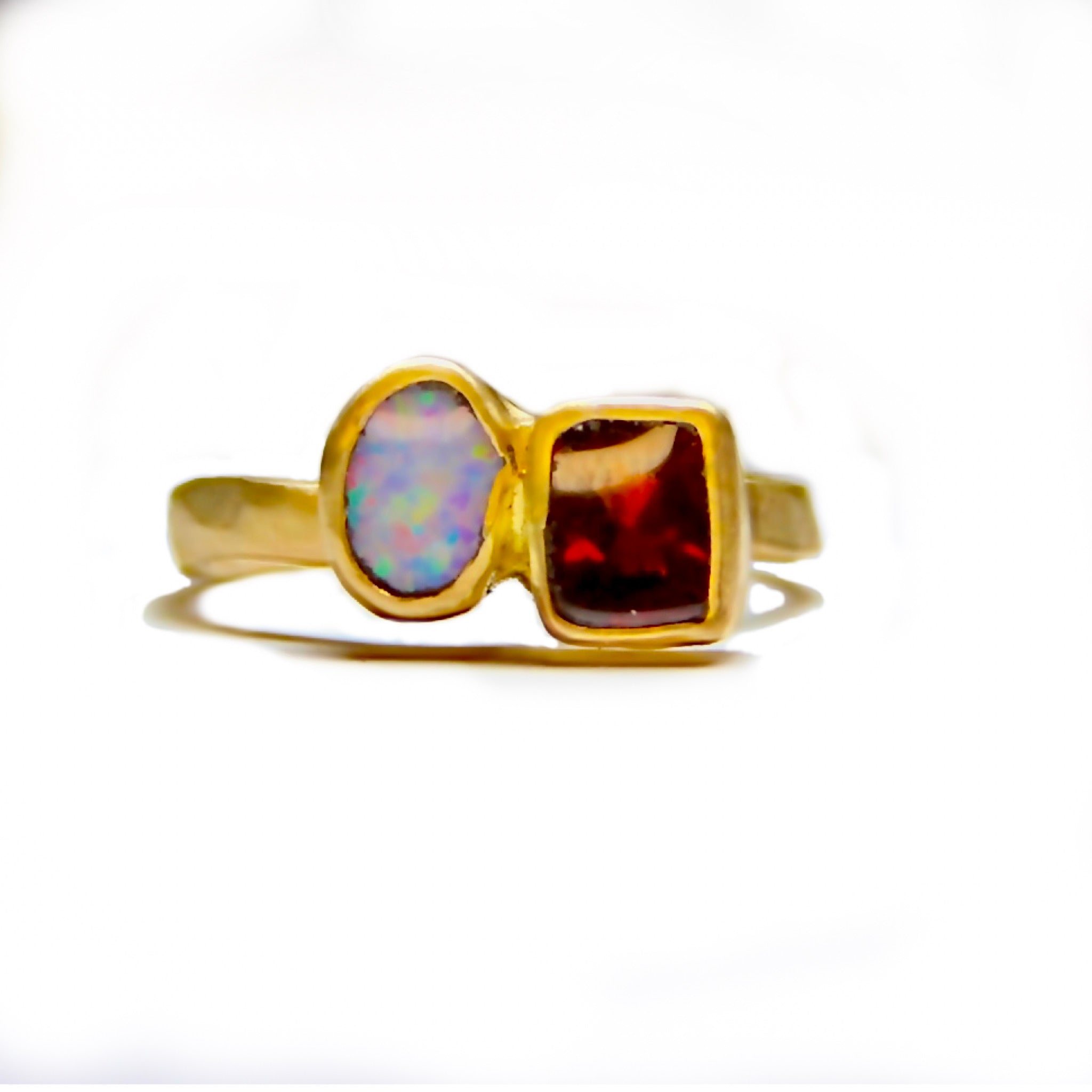 Opal & Spinel Gold Ring