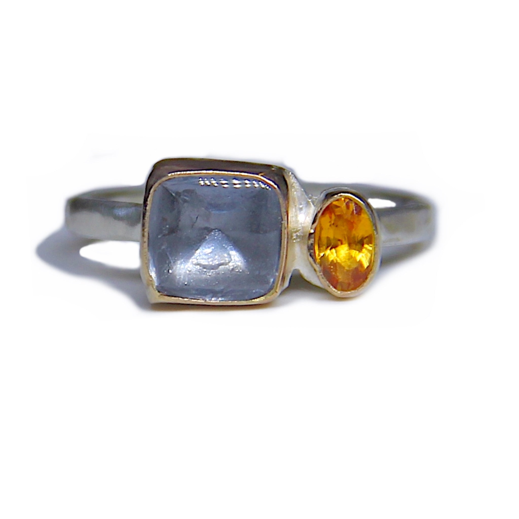 Gray Spinel & Orange Sapphire Ring