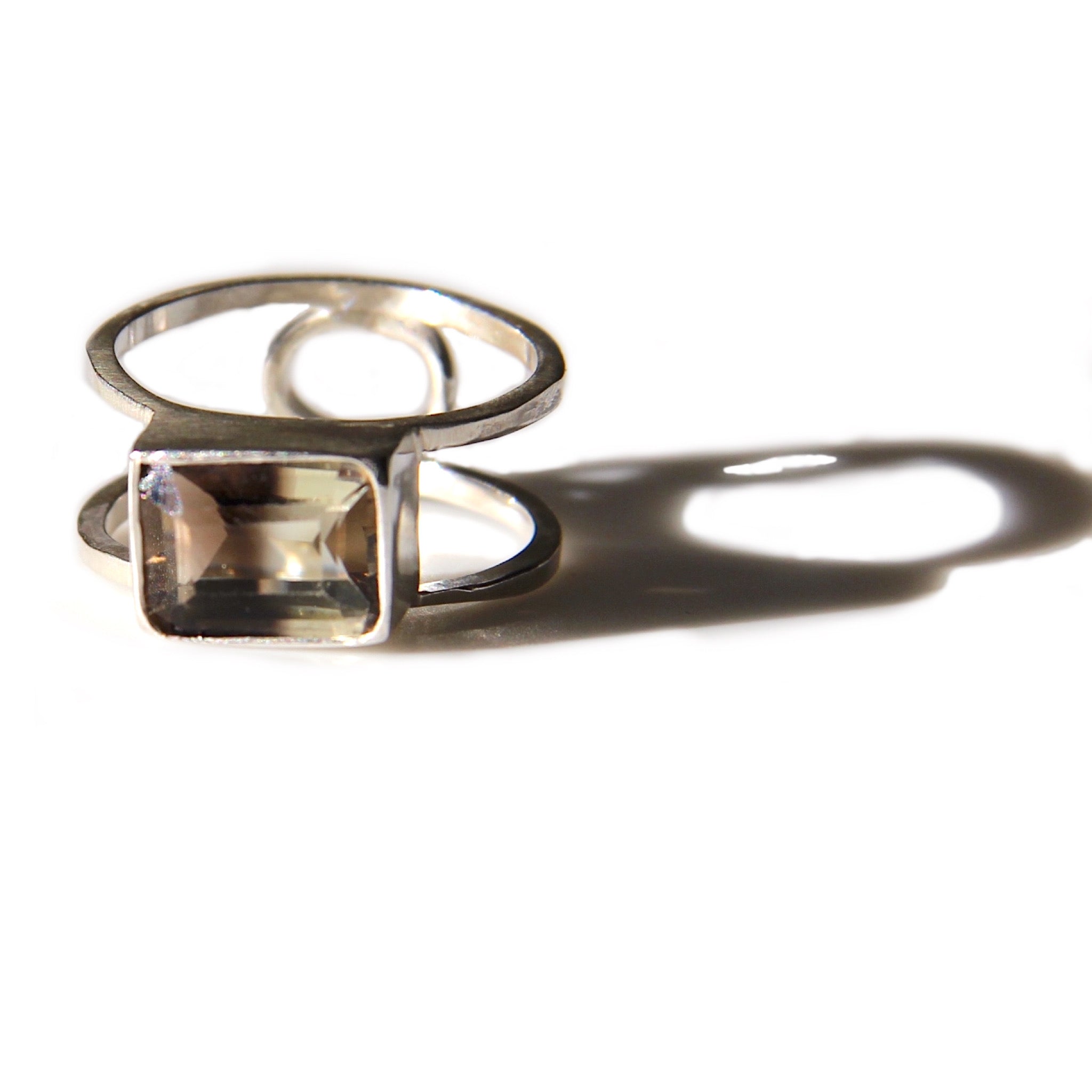 Bicolor Smokey Quartz Ring