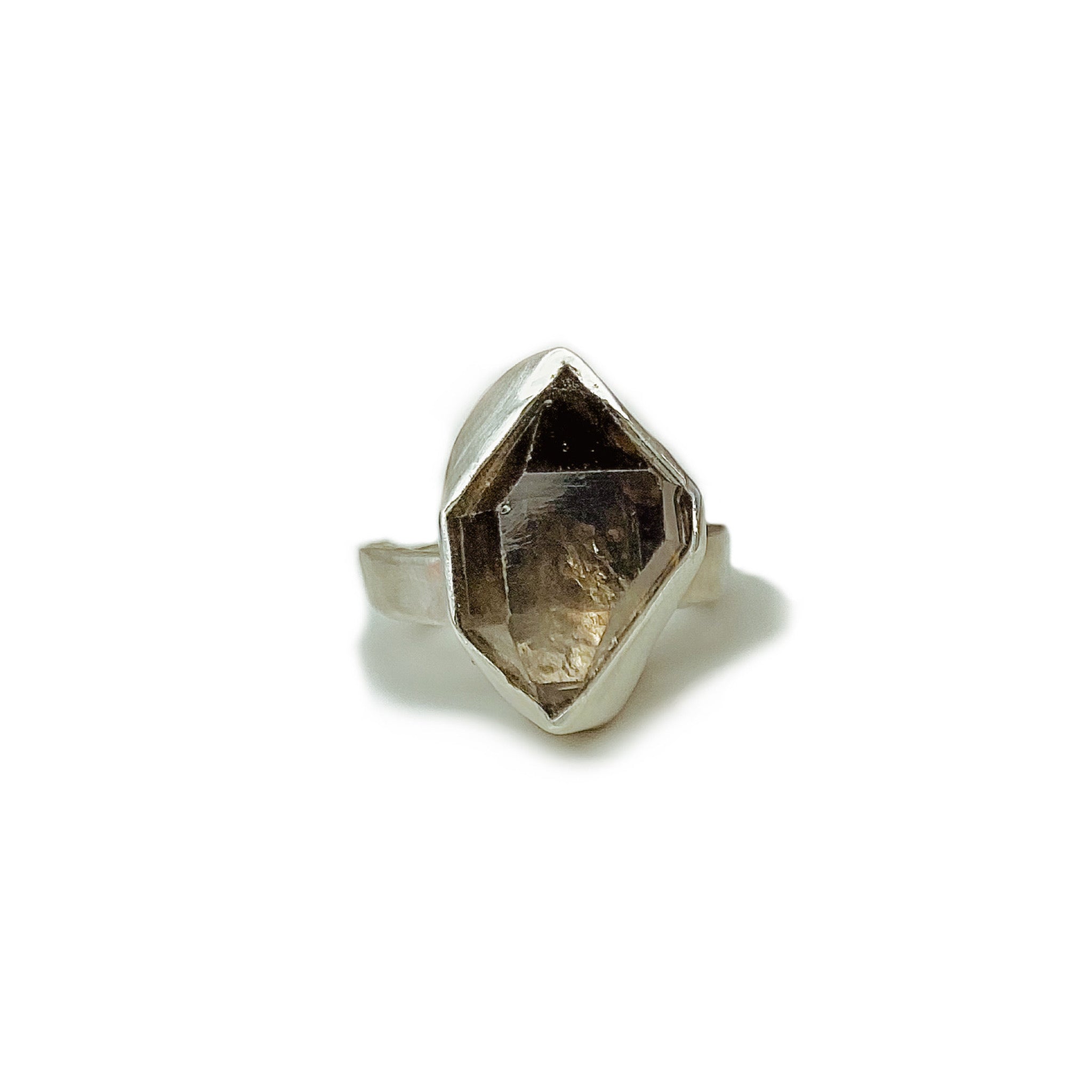 Bicolor Raw Quartz Ring