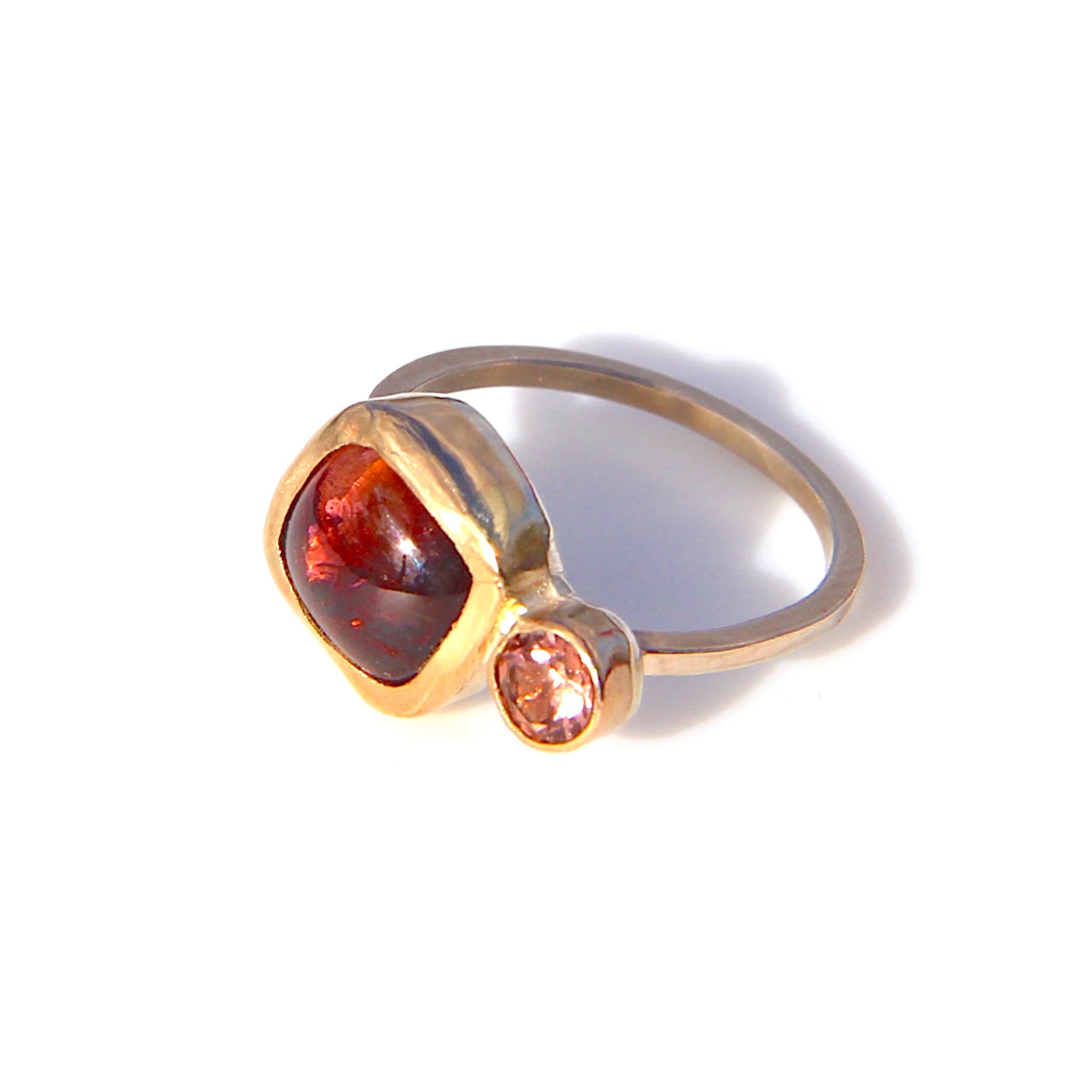 Double wine-colored Tourmaline Ring
