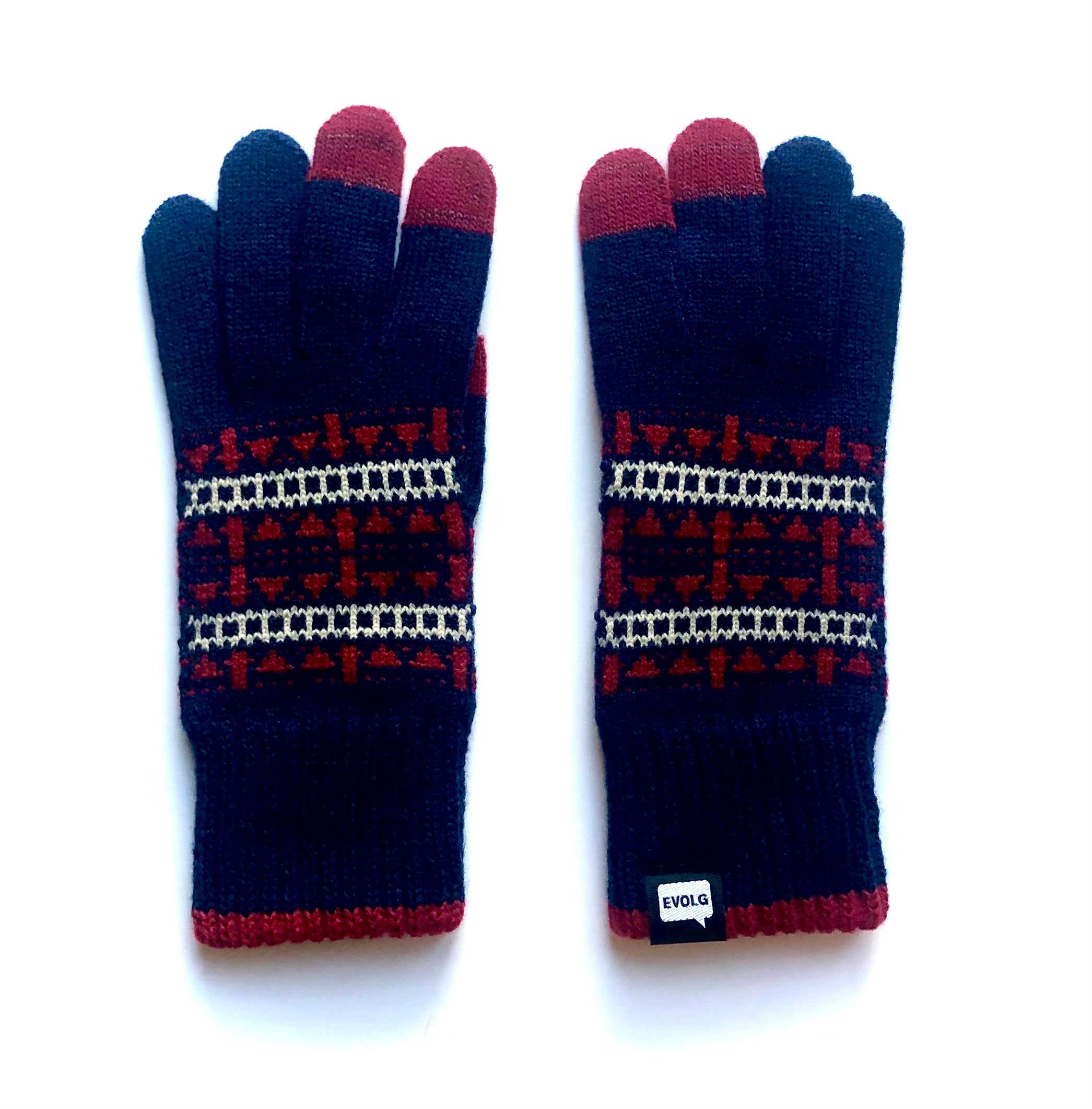 Evolg Red Snowflakes winter gloves