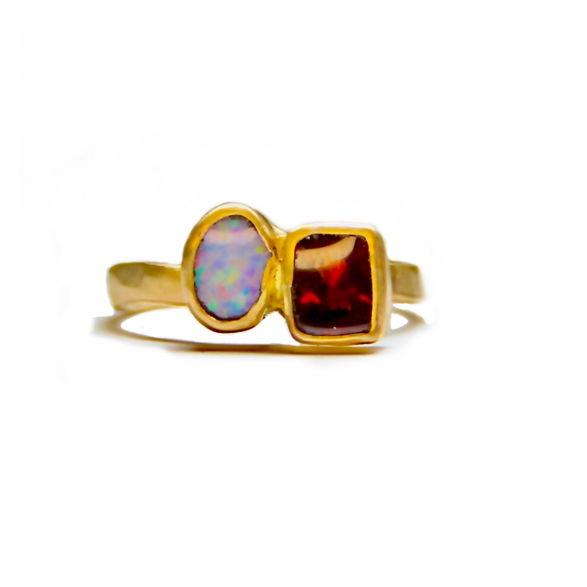 Opal & Spinel Gold Ring