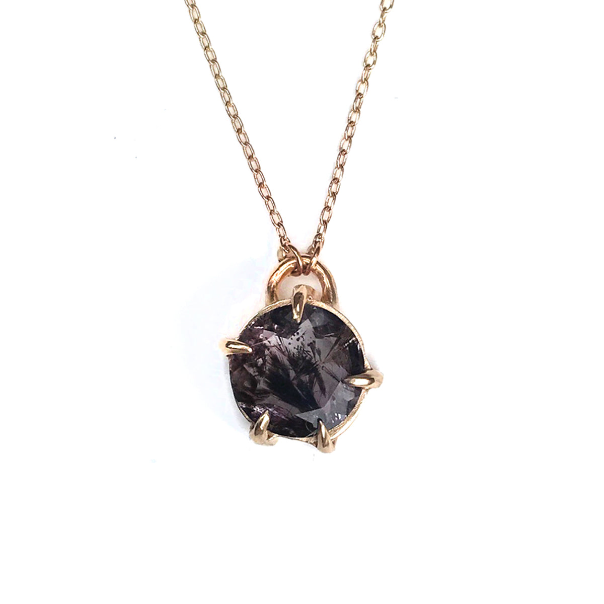 Faceted Super Seven Gold Necklace